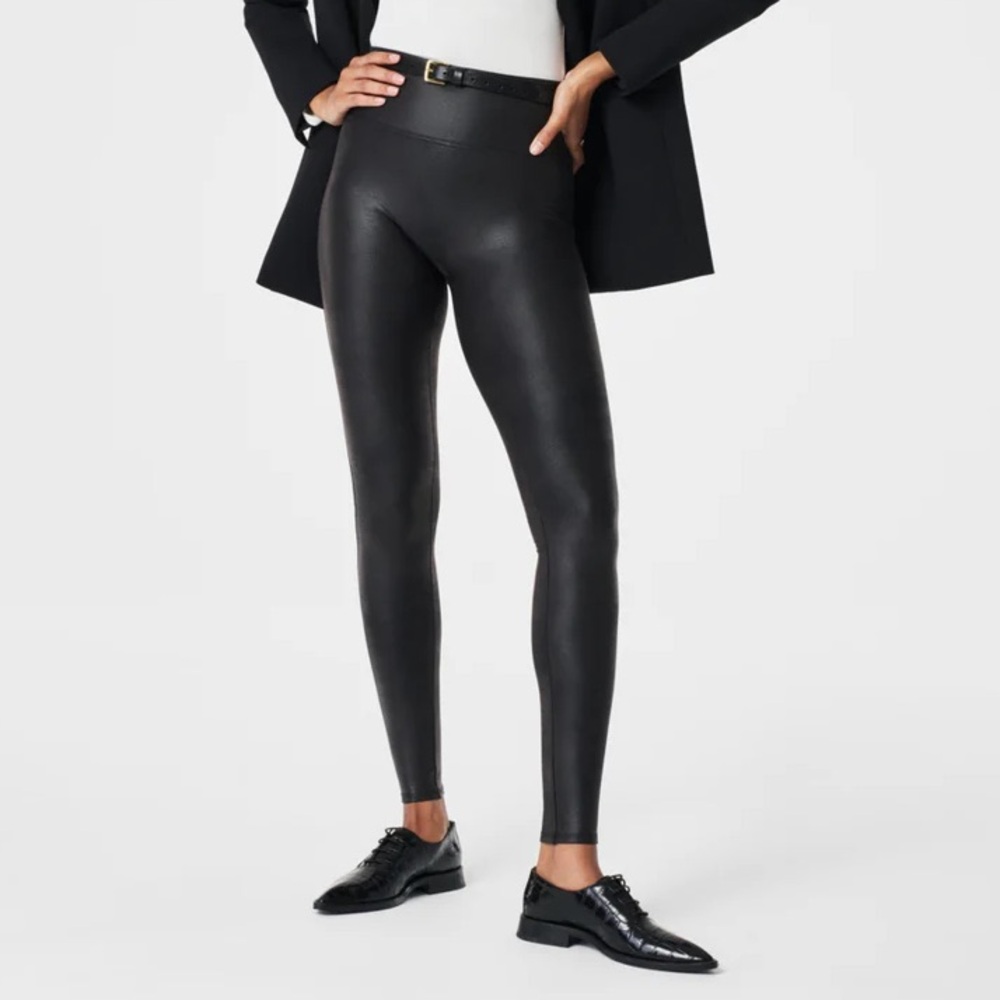 Spanx faux leather leggings, Tall
